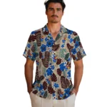 kansas-jayhawks-hawaiian-shirt-customized-tiki-masks-warm-beige-best-selling.webp