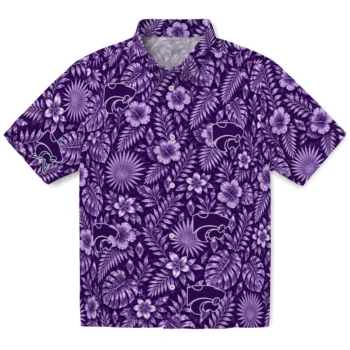 Kansas State Wildcats Hawaiian Shirt - Crystal Foliage Purple