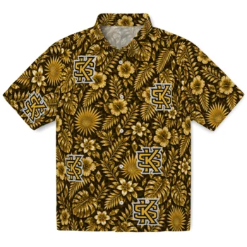 Kennesaw State Owls Hawaiian Shirt - Crystal Foliage Gold