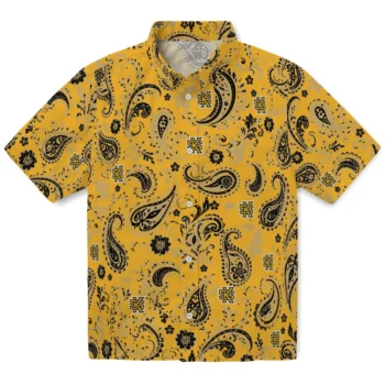 Kennesaw State Owls Hawaiian Shirt - Paisley Print Gold