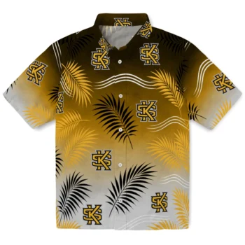 Kennesaw State Owls Hawaiian Shirt - Ombre Fronds Gold