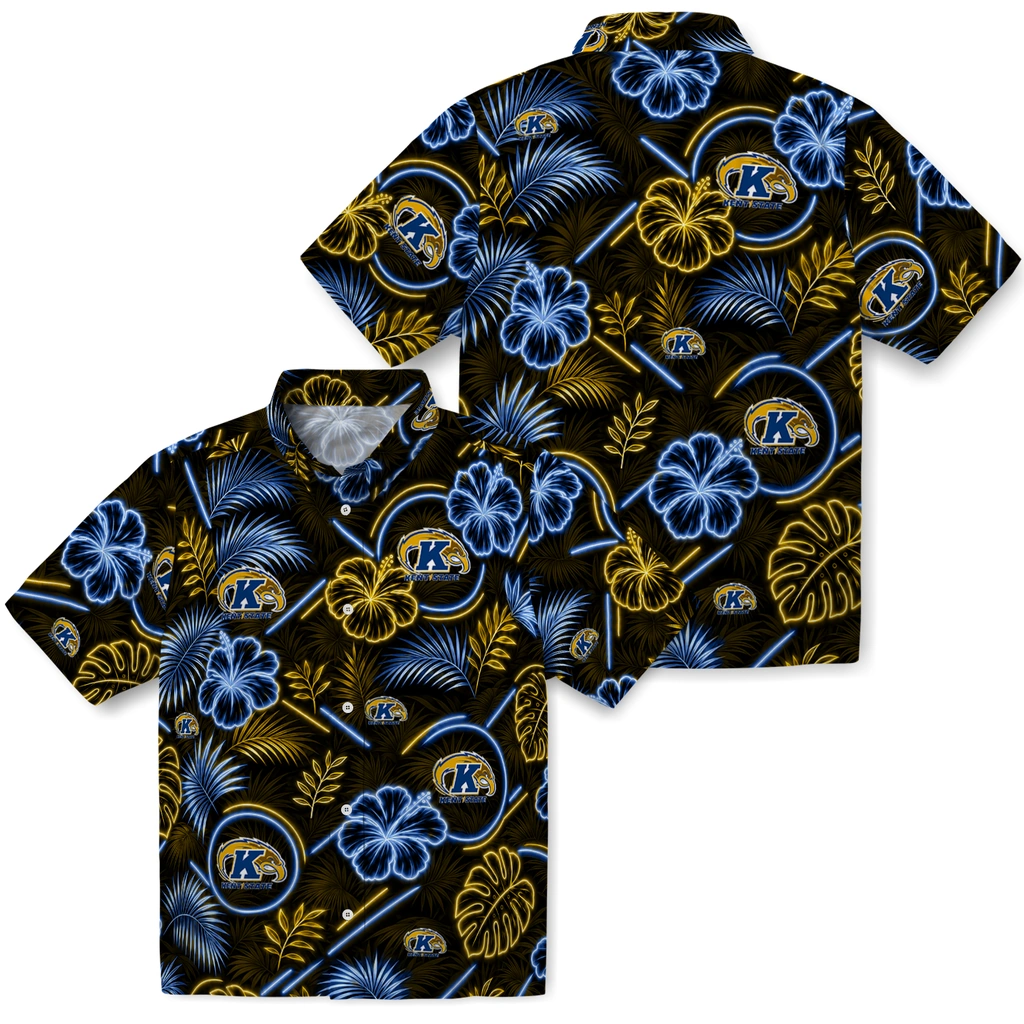 kent-state-golden-flashes-hawaiian-shirt-customized-neon-florals-black-high-quality.webp