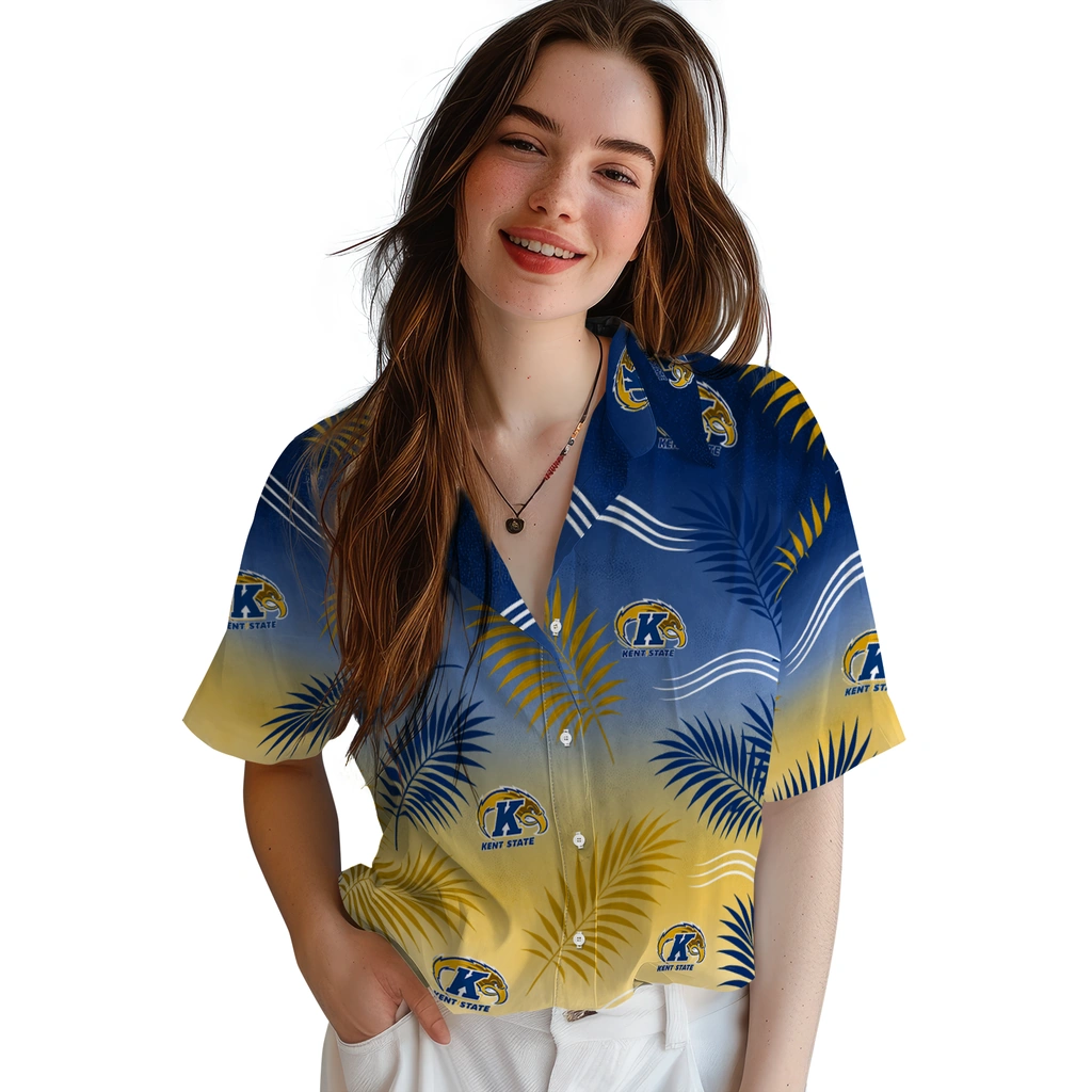 kent-state-golden-flashes-hawaiian-shirt-customized-ombre-fronds-navy-blue-latest-model.webp