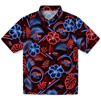 LA Tech Hawaiian Shirt - Neon Florals Black