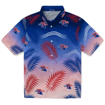 LA Tech Hawaiian Shirt - Ombre Fronds Blue