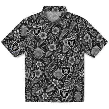 Las Vegas Raiders Hawaiian Shirt - Crystal Foliage Black