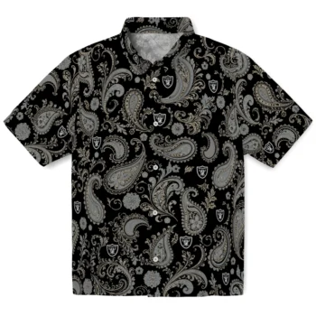 Las Vegas Raiders Hawaiian Shirt - Paisley Print Black