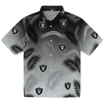 Las Vegas Raiders Hawaiian Shirt - Ombre Fronds Black