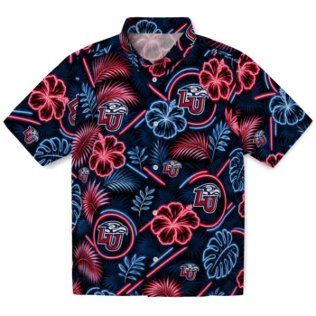 Liberty Flames Hawaiian Shirt - Neon Florals Black