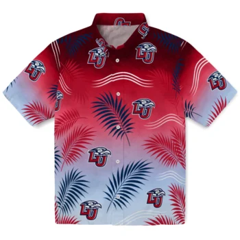 Liberty Flames Hawaiian Shirt - Ombre Fronds Red