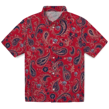 Liberty Flames Hawaiian Shirt - Paisley Print Red