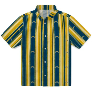 Los Angeles Chargers Hawaiian Shirt - Distressed Stripes Blue Gold