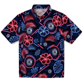 Los Angeles Clippers Hawaiian Shirt - Neon Florals Black
