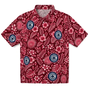Los Angeles Clippers Hawaiian Shirt - Crystal Foliage Red