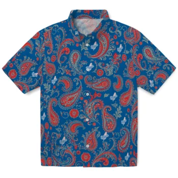 Los Angeles Dodgers Hawaiian Shirt - Paisley Print Blue