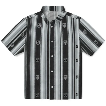 Los Angeles Kings Hawaiian Shirt - Distressed Stripes Black Silver
