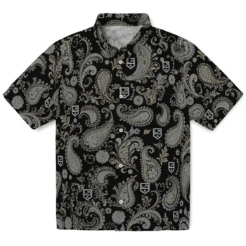 Los Angeles Kings Hawaiian Shirt - Paisley Print Black