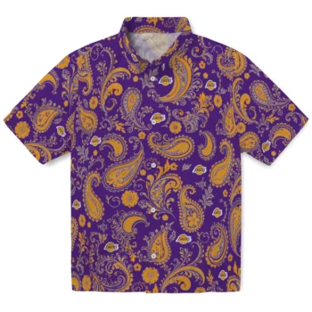 Los Angeles Lakers Hawaiian Shirt - Paisley Print Purple