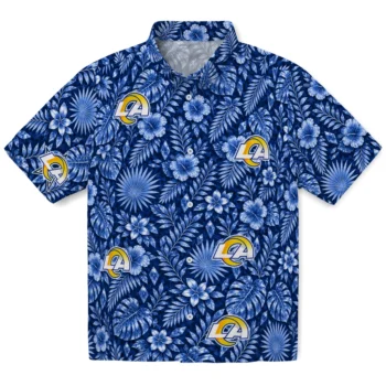 Los Angeles Rams Hawaiian Shirt - Crystal Foliage Blue