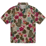 louisiana-monroe-warhawks-hawaiian-shirt-personalized-tiki-masks-warm-beige-best-selling.webp
