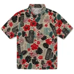 louisiana-ragin-cajuns-hawaiian-shirt-personalized-tiki-masks-warm-beige-best-selling.webp