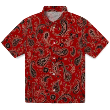 Louisville Cardinals Hawaiian Shirt - Paisley Print Red