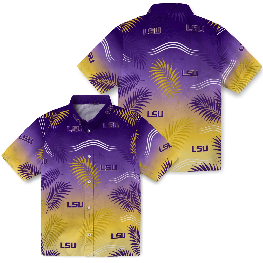 lsu-tigers-hawaiian-shirt-custom-ombre-fronds-purple-high-quality.webp