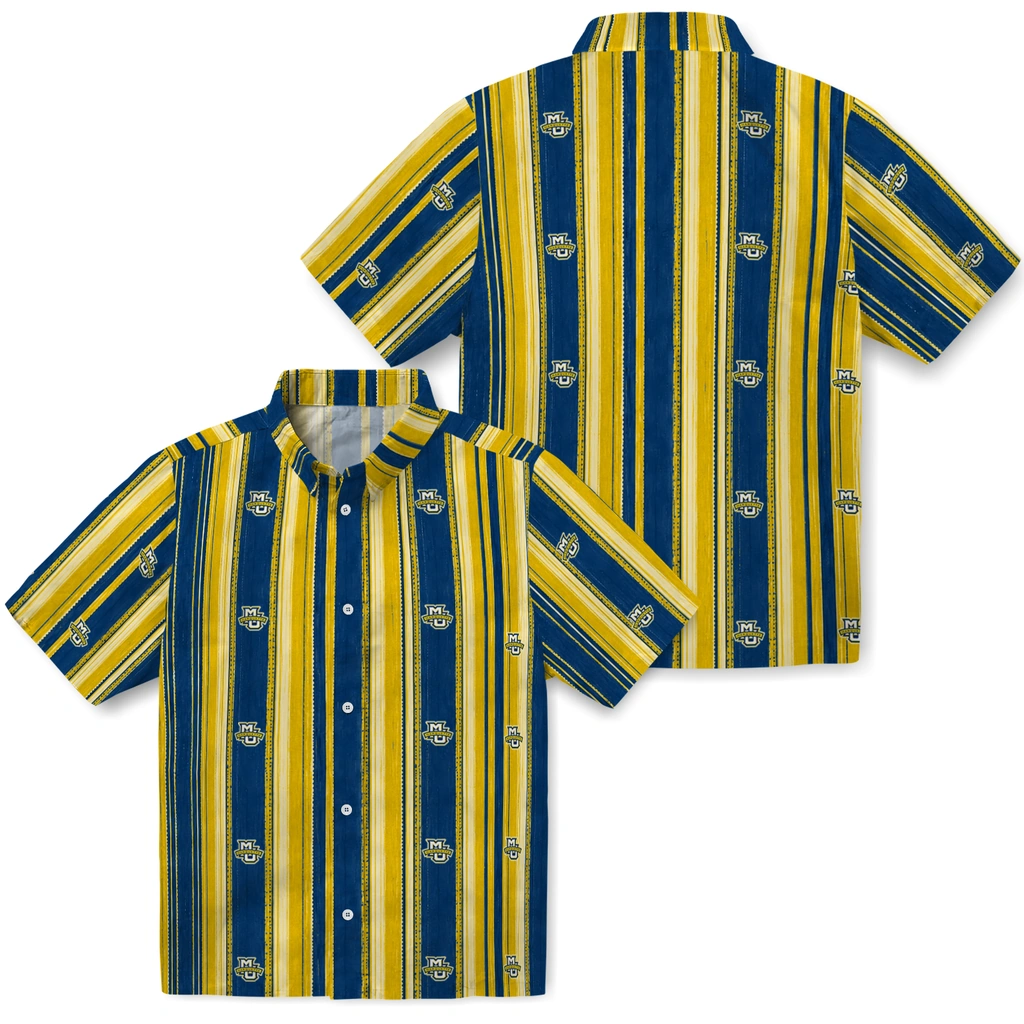 marquette-golden-eagles-hawaiian-shirt-personalized-distressed-stripes-blue-yellow-high-quality.webp