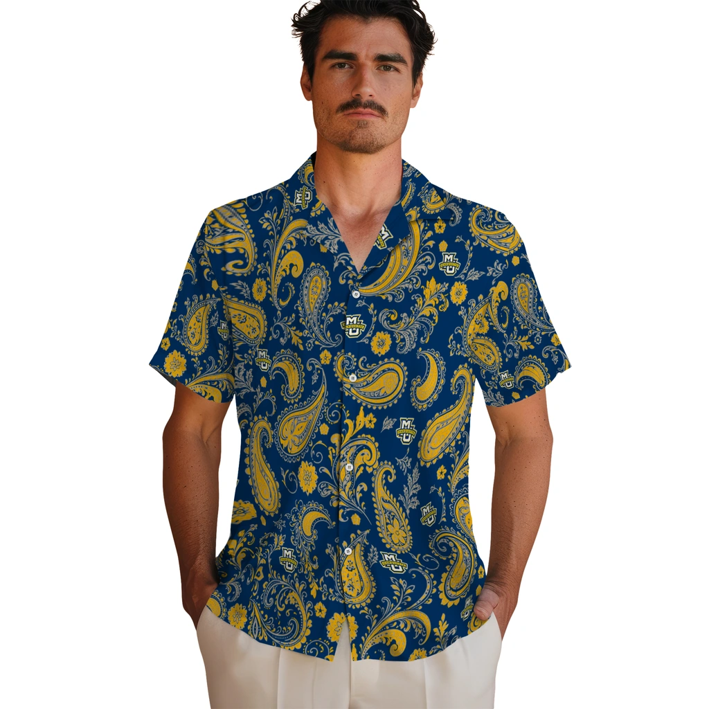 marquette-golden-eagles-hawaiian-shirt-personalized-paisley-print-blue-fashion-forward.webp