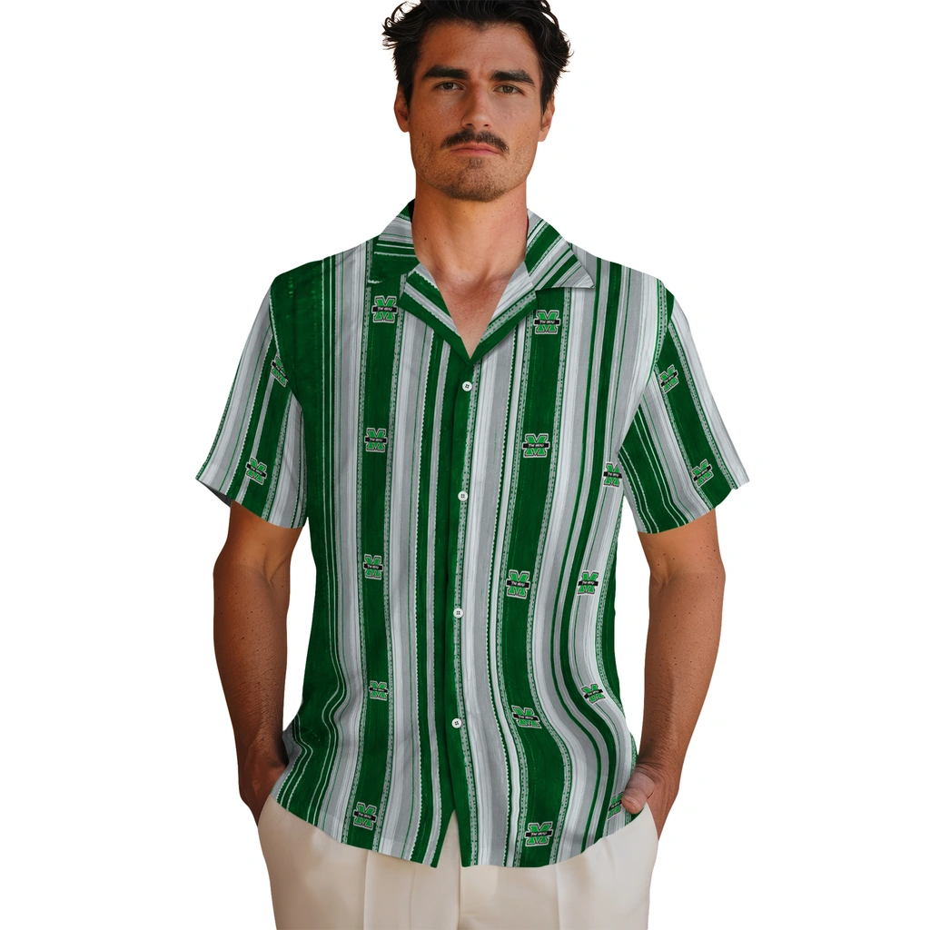 marshall-thundering-herd-hawaiian-shirt-custom-distressed-stripes-green-gray-fashion-forward.webp