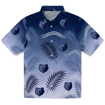 Memphis Grizzlies Hawaiian Shirt - Ombre Fronds Blue
