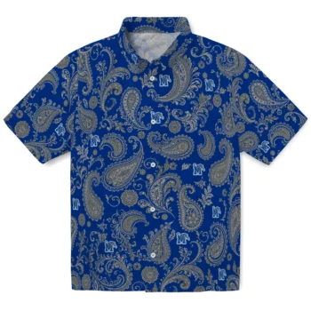 Memphis Tigers Hawaiian Shirt - Paisley Print Blue