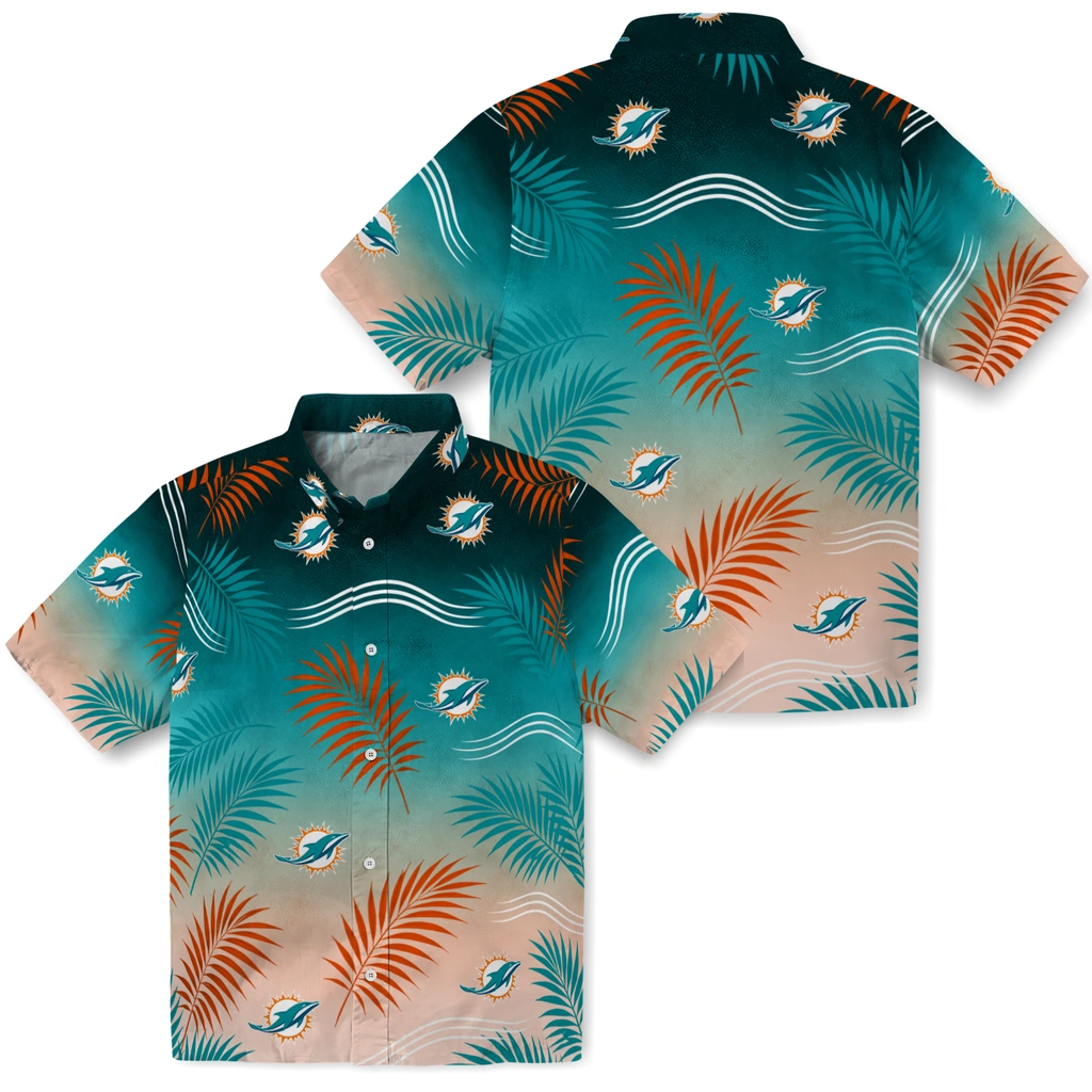 miami-dolphins-hawaiian-shirt-personalized-ombre-fronds-aqua-high-quality.webp
