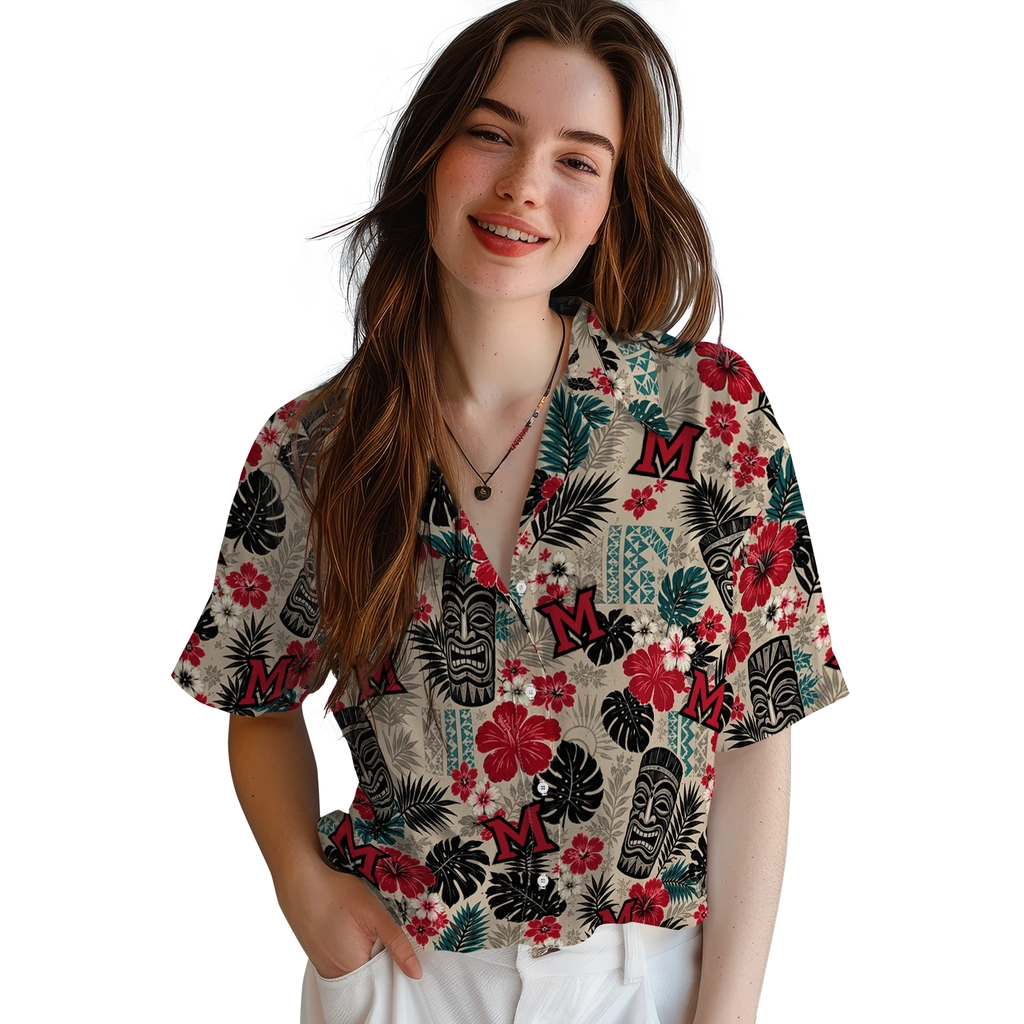 miami-redhawks-hawaiian-shirt-custom-tiki-masks-warm-beige-latest-model.webp