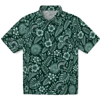 Michigan State Spartans Hawaiian Shirt - Crystal Foliage Green