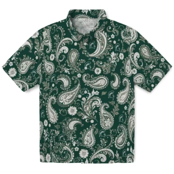 Michigan State Spartans Hawaiian Shirt - Paisley Print Green