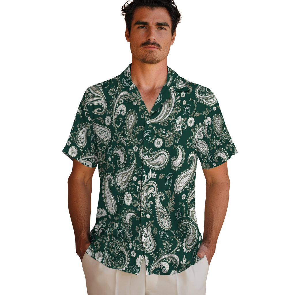michigan-state-spartans-hawaiian-shirt-personalized-paisley-print-green-fashion-forward.webp
