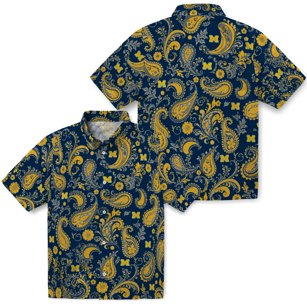 michigan-wolverines-hawaiian-shirt-custom-paisley-print-blue-high-quality.webp