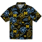 michigan-wolverines-hawaiian-shirt-customized-neon-florals-black-best-selling.webp