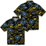 michigan-wolverines-hawaiian-shirt-customized-neon-florals-black-best-selling.webp