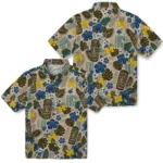 michigan-wolverines-hawaiian-shirt-personalized-tiki-masks-warm-beige-best-selling.webp