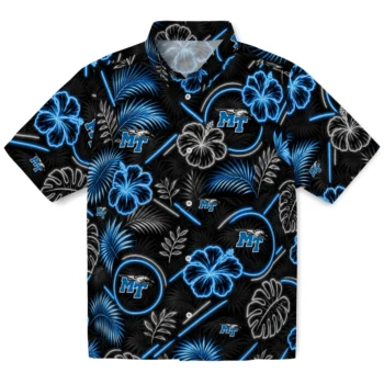 Middle Tennessee Blue Raiders Hawaiian Shirt - Neon Florals Black