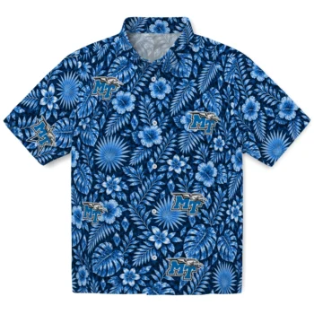 Middle Tennessee Blue Raiders Hawaiian Shirt - Crystal Foliage Blue