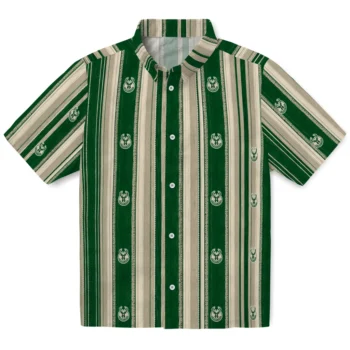 Milwaukee Bucks Hawaiian Shirt - Distressed Stripes Green Cream