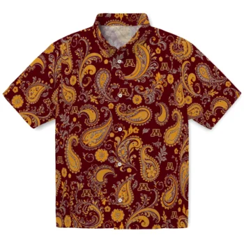 Minnesota Golden Gophers Hawaiian Shirt - Paisley Print Maroon