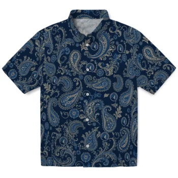Minnesota Timberwolves Hawaiian Shirt - Paisley Print Midnight Blue
