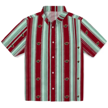 Minnesota Wild Hawaiian Shirt - Distressed Stripes Red Green