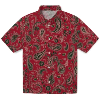 Minnesota Wild Hawaiian Shirt - Paisley Print Red