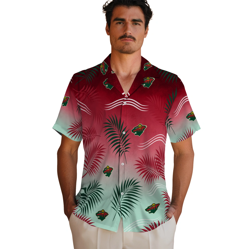 minnesota-wild-hawaiian-shirt-personalized-ombre-fronds-red-fashion-forward.webp