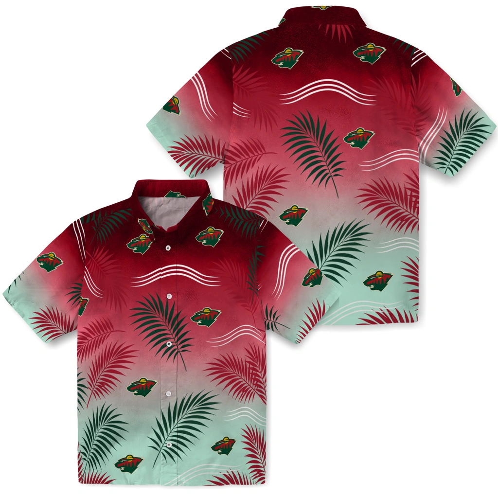 minnesota-wild-hawaiian-shirt-personalized-ombre-fronds-red-high-quality.webp
